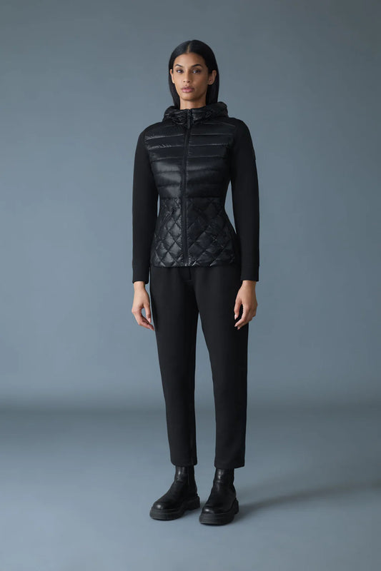 MACKAGE - AGATHA Quilted Mixed-Media Hooded Jacket