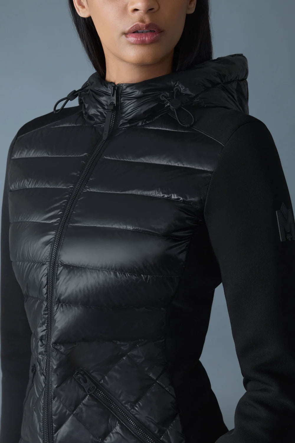 MACKAGE - AGATHA Quilted Mixed-Media Hooded Jacket
