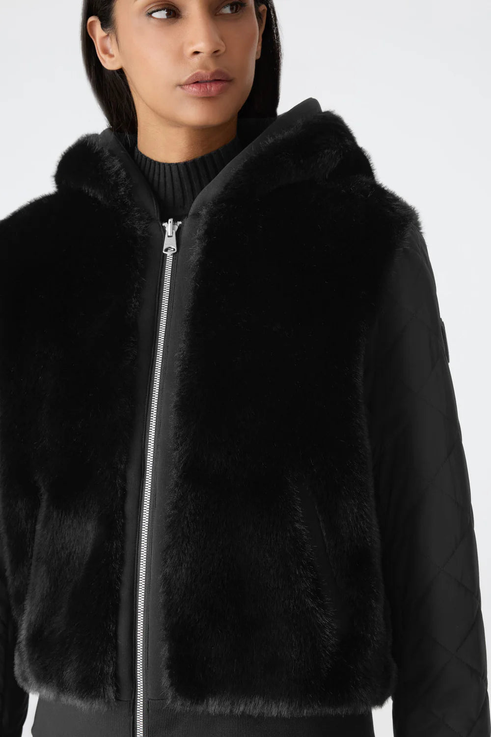 MACKAGE - GWENDAL Reversible Faux Fur Hooded Bomber