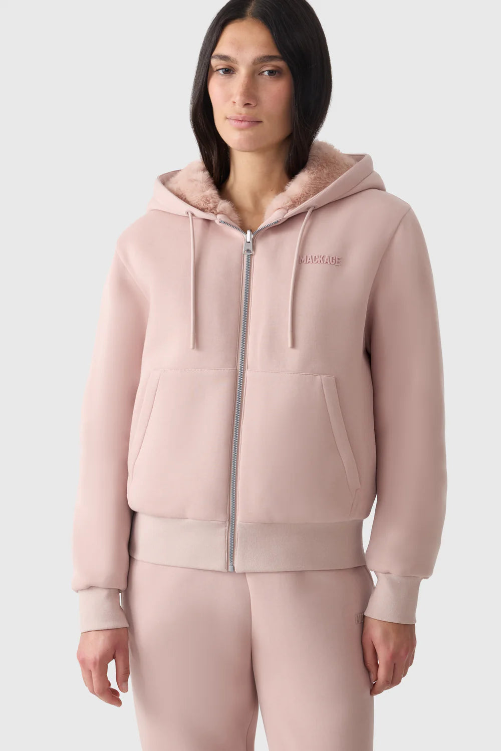 MACKAGE - GWENDAL Reversible Faux Fur Hooded Bomber
