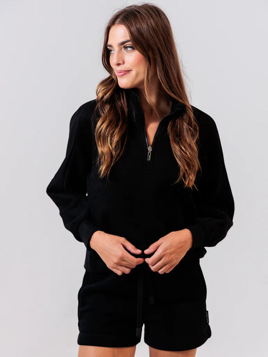 Apres Actif - Embossed Quarter Zip - Black