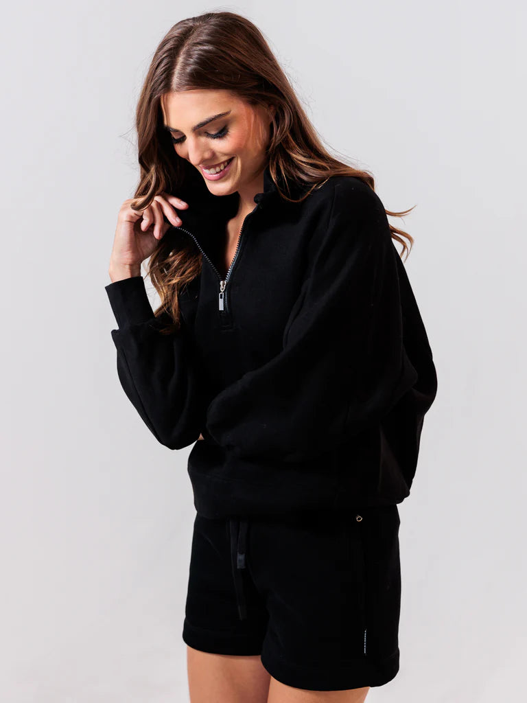 Apres Actif - Embossed Quarter Zip - Black