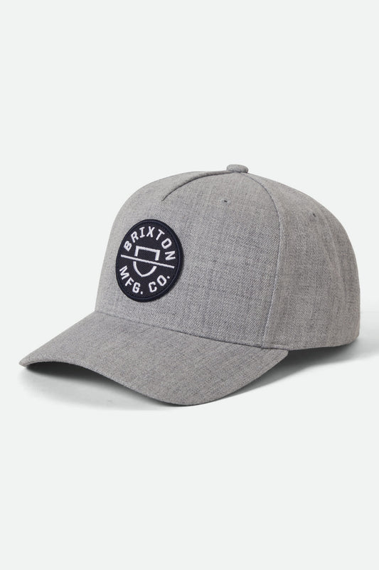BRIXTON - Crest C MP Snapback - Light Heather Grey/Light Heath