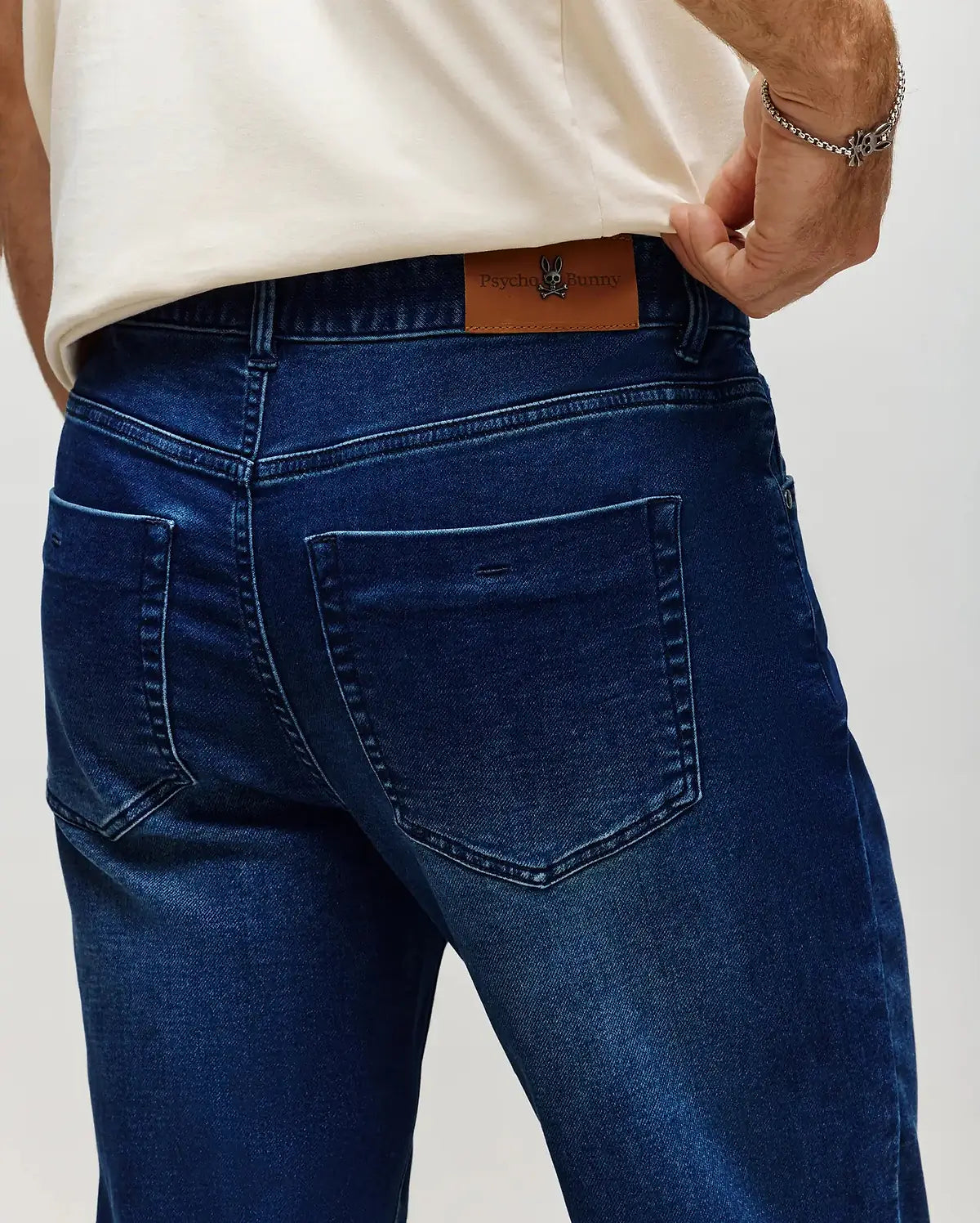 PSYCHO BUNNY - Ace Knit Denim French Terry Medium Wash