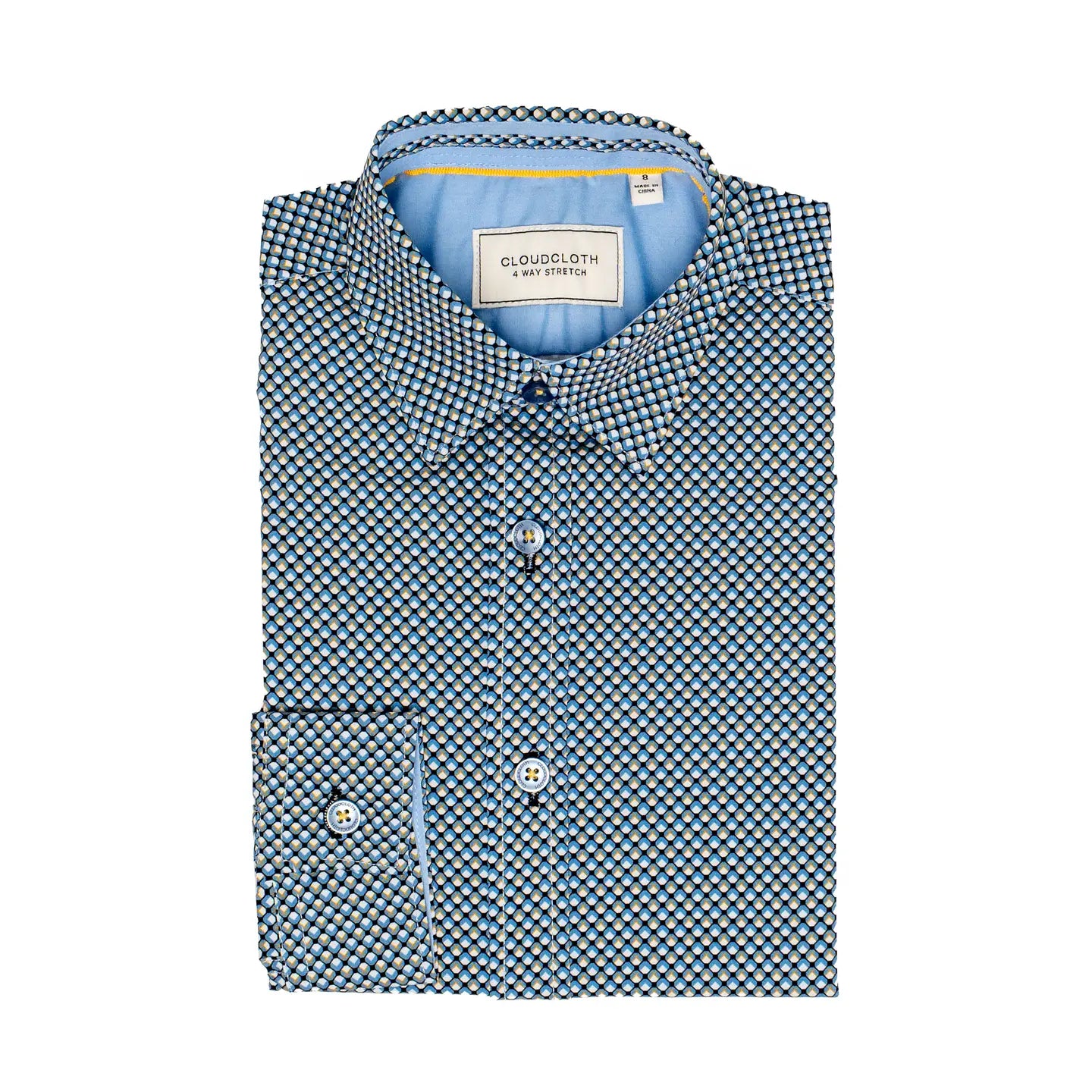 Cloud Cloth - 4 Way Stretch Boys shirt (Black & Blue Pattern)