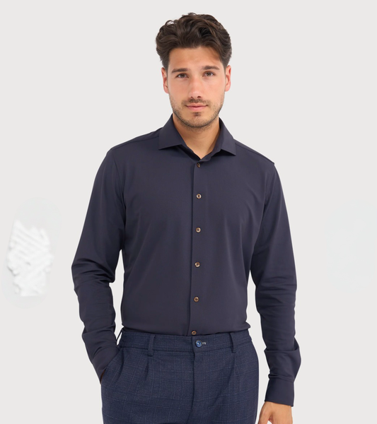 BLUE INDUSTRY - Oxford Lounge Jersey Shirt in Navy