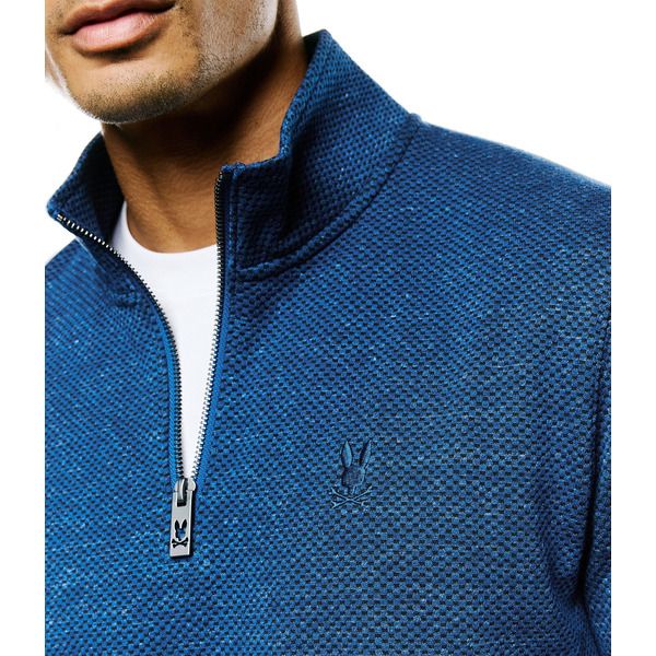 PSYCHO BUNNY - Marc Textured Quarter Zip (Navy Peony)