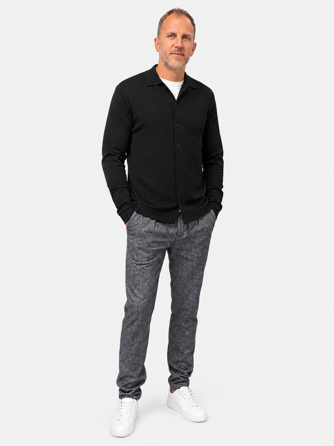 BLUE INDUSTRY - The Sawyer Button Up Knit - Black