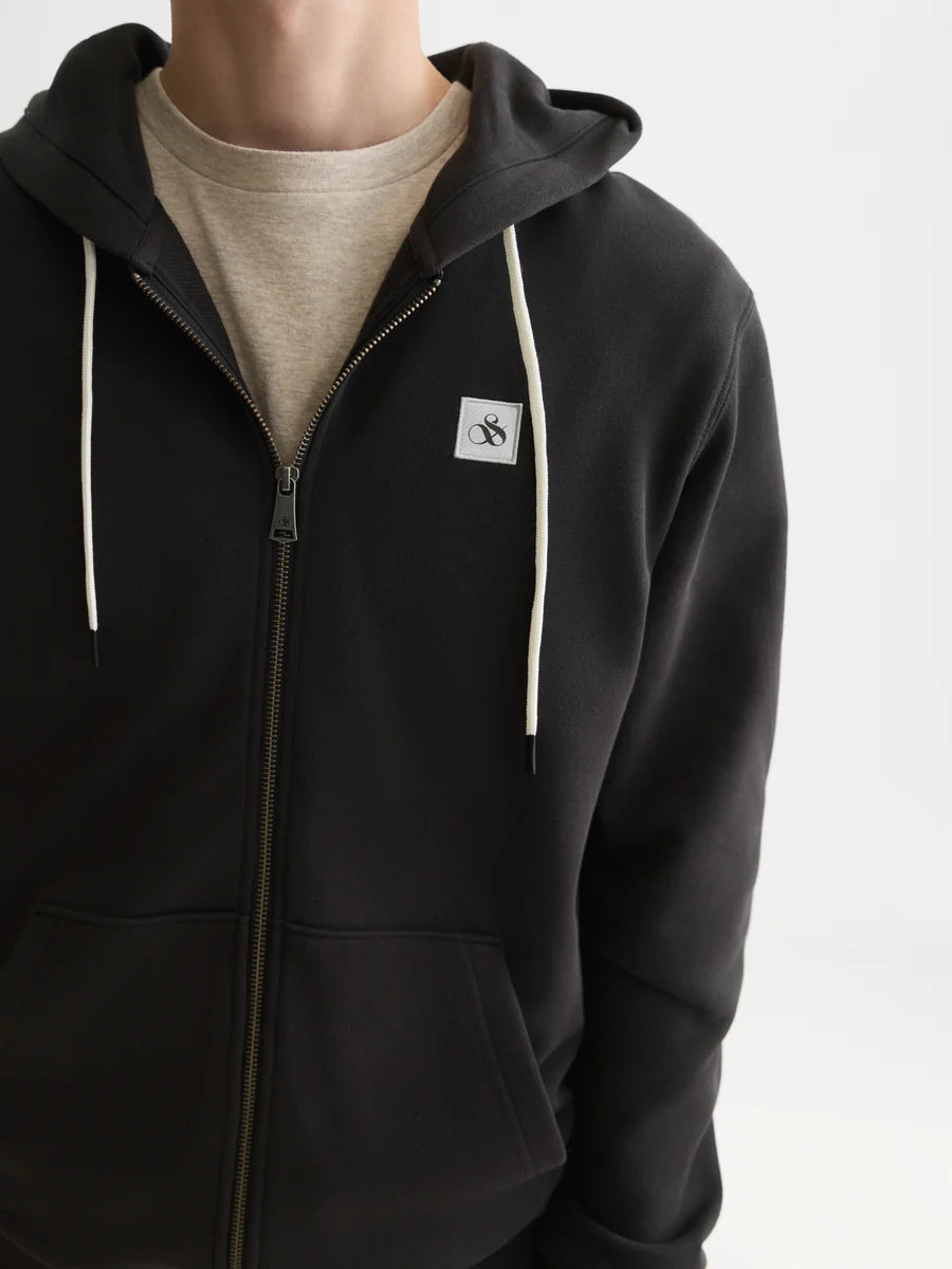 Scotch & Soda - Logo Cotton Zip Hoodie
