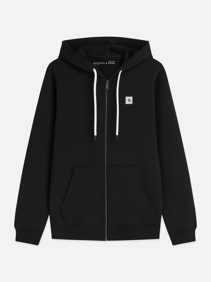 Scotch & Soda - Logo Cotton Zip Hoodie