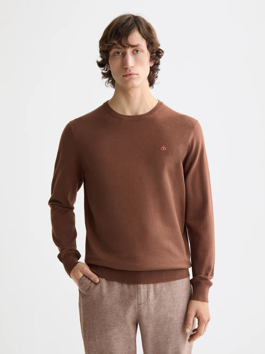 SCOTCH & SODA - Seasonal Essentials Ecovero Blend Crewneck in Soft Silt