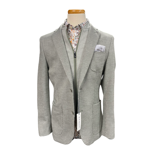 BLUE INDUSTRY - Patch Pocket Jersey Blazer with Inlay - Green