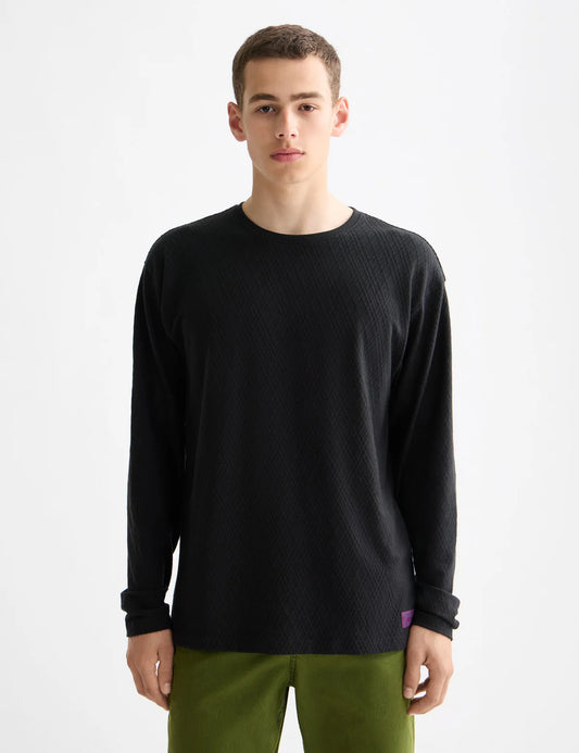 SCOTCH & SODA - Relaxed Fit Jacquard Knit Long Sleeve T-Shirt