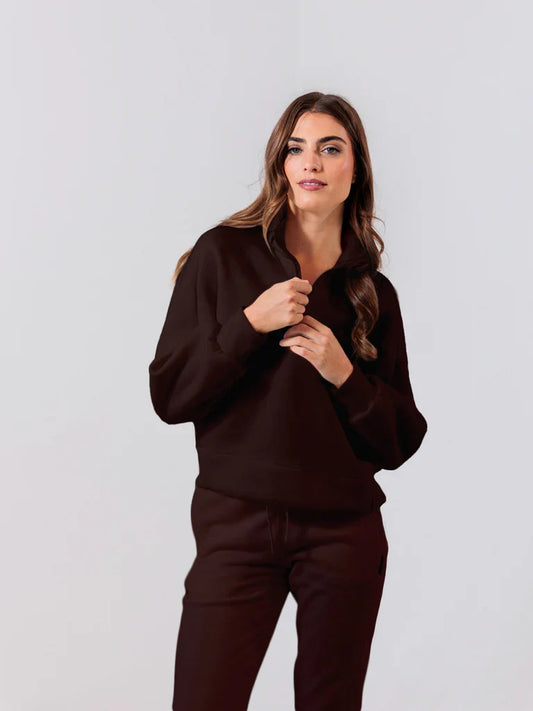 Apres Actif - Embossed Pullover - Espresso