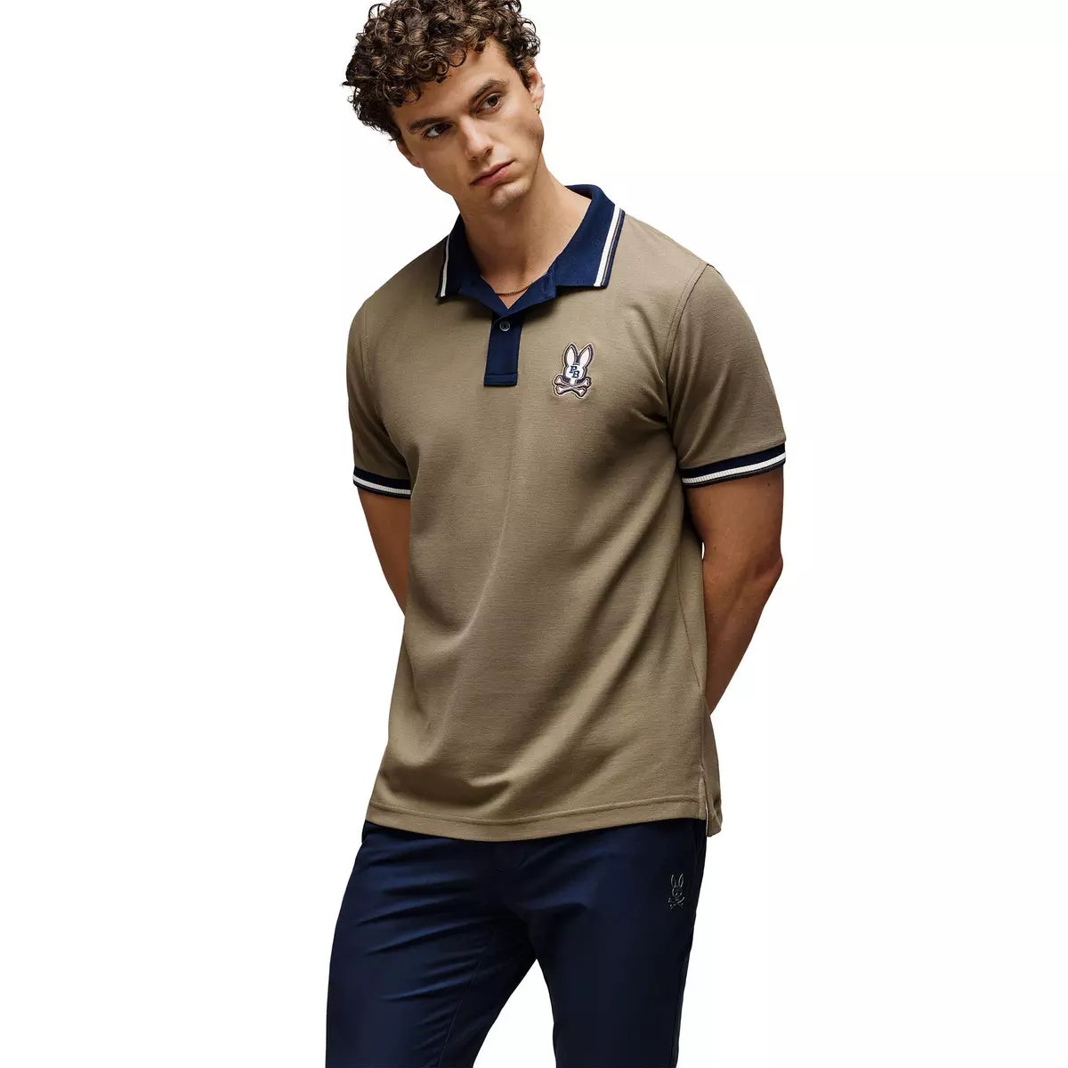 PSYCHO BUNNY - Wade Pique Polo in Dusky Green