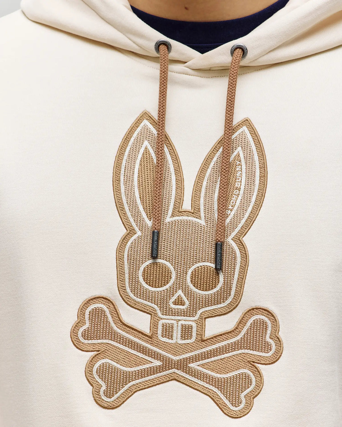 PSYCHO BUNNY - Ryder Embroidered Bunny Patch Hoodie in White Cap Gray