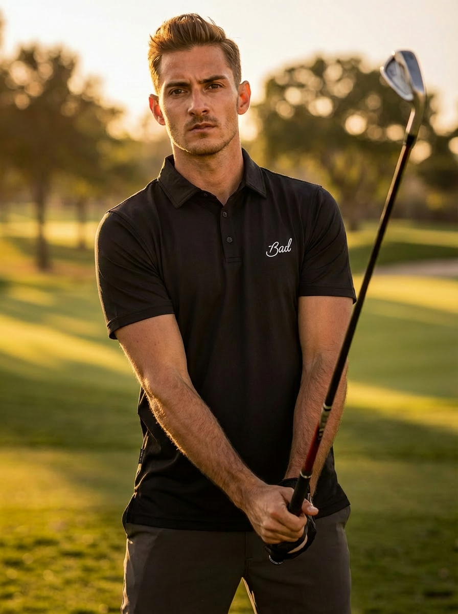 BAD BIRDIE - Cooling Polo in Black