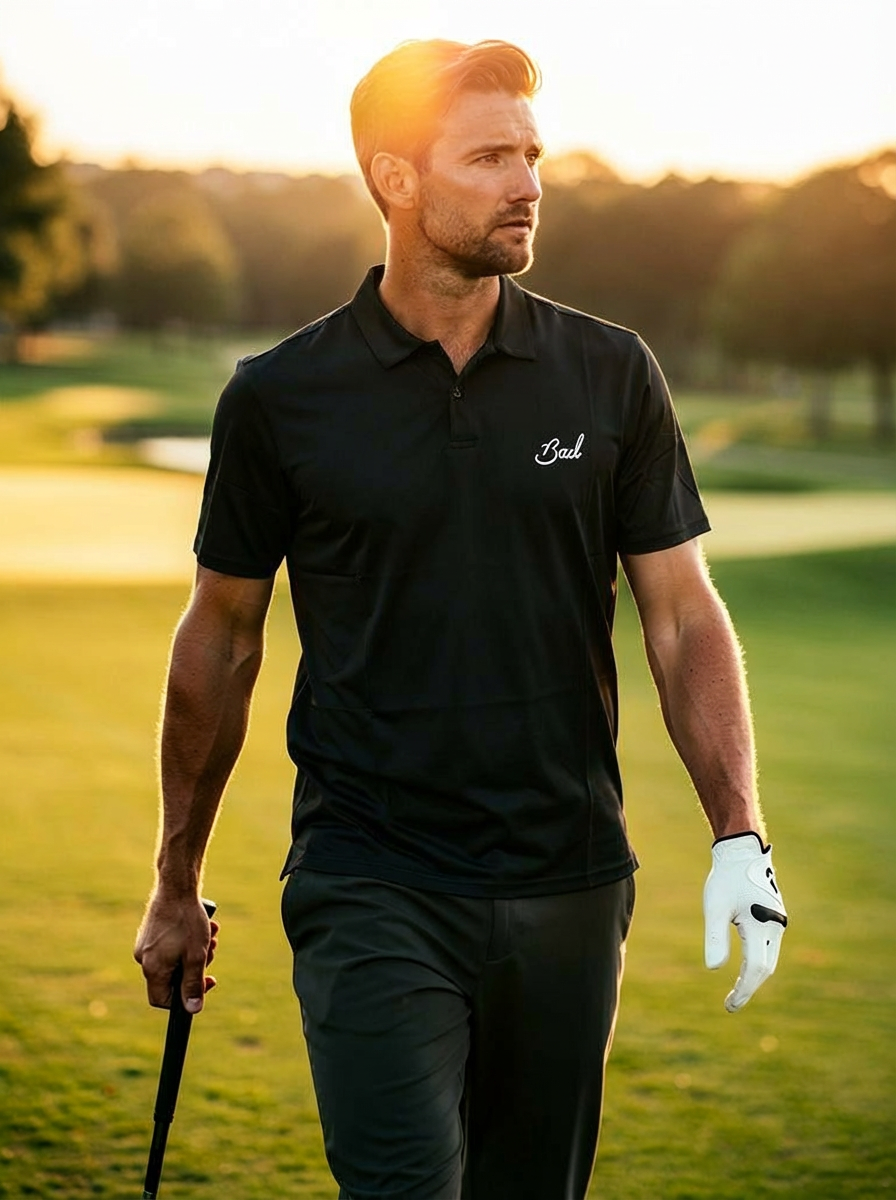 BAD BIRDIE - Cooling Polo in Black