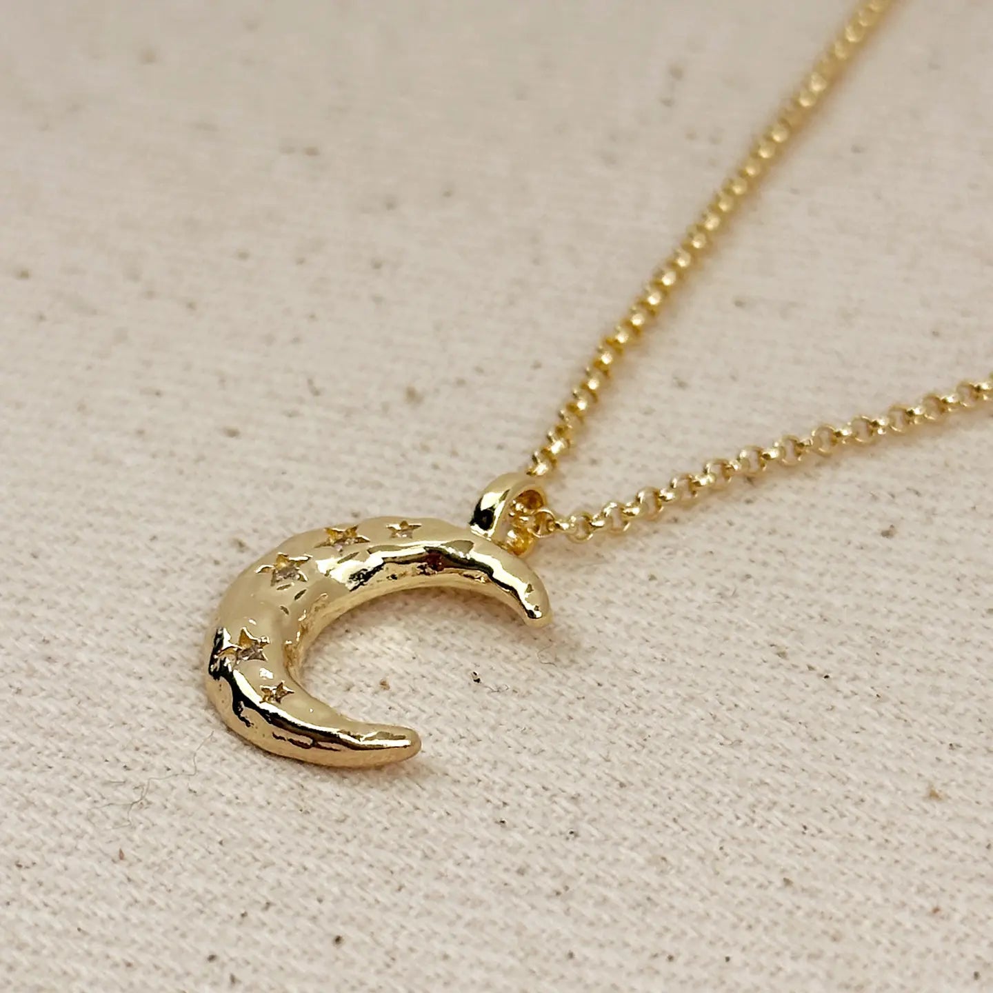 18K Gold Filled - Crescent Moon Necklace