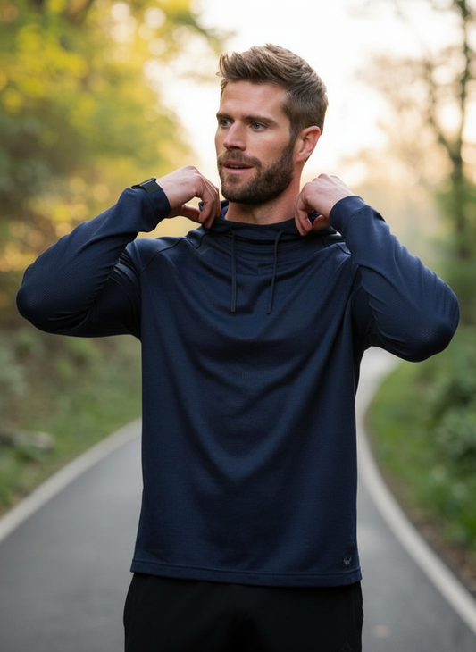 BAD BIRDIE - Tempo Cooling Hooded LS in Navy