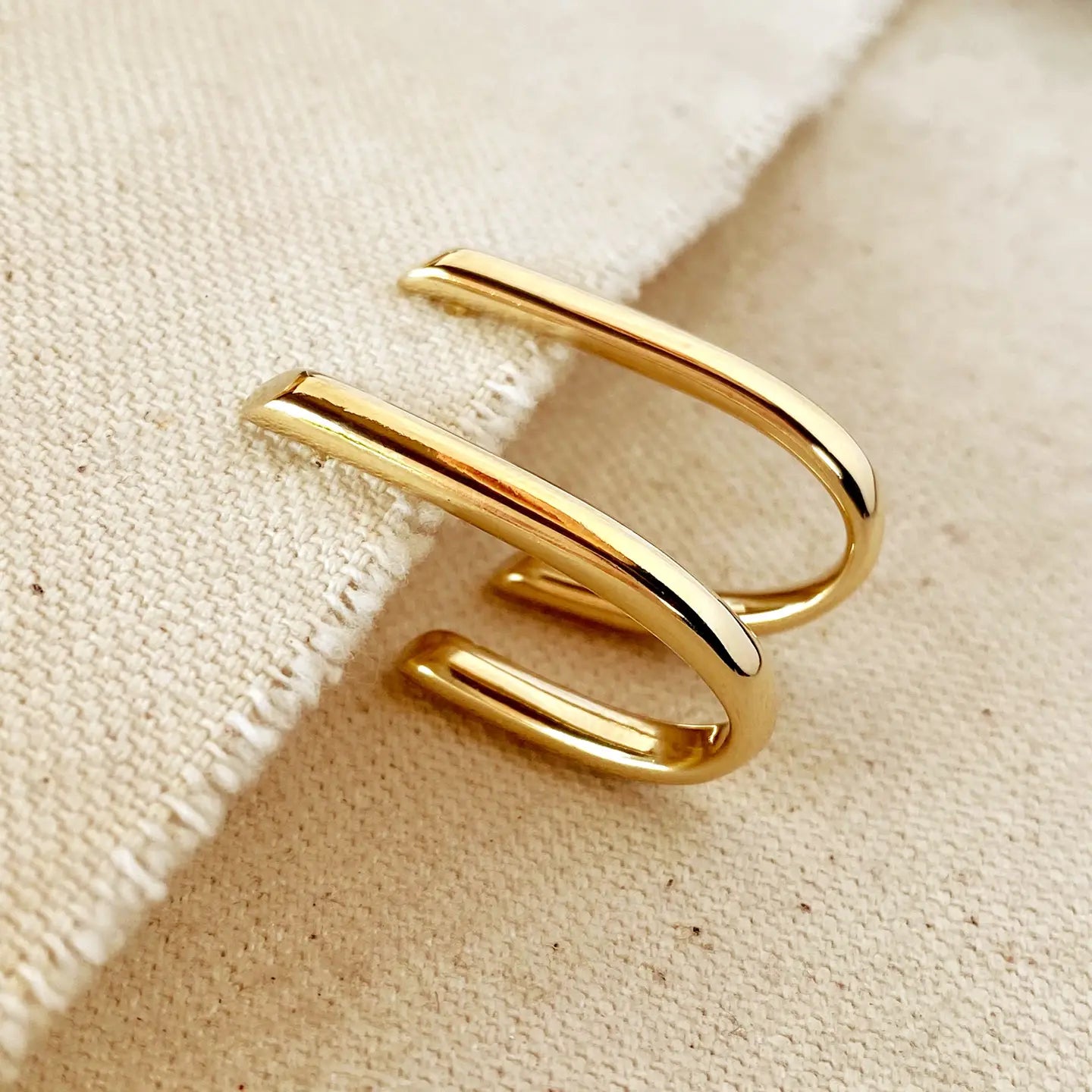 18K Gold Filled - J Hoop Earrings