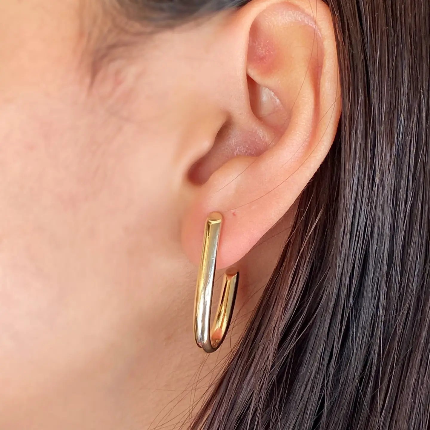 18K Gold Filled - J Hoop Earrings