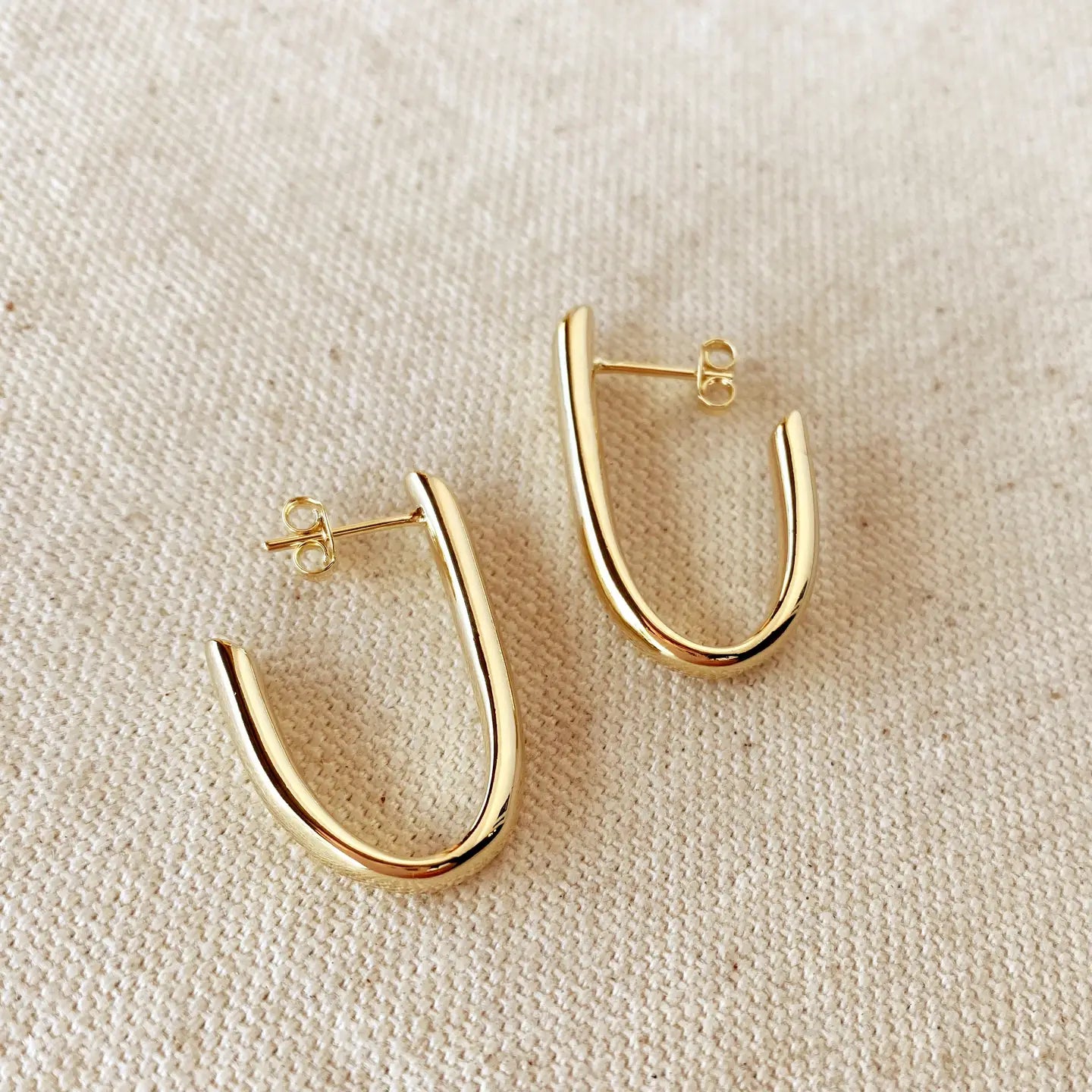 18K Gold Filled - J Hoop Earrings