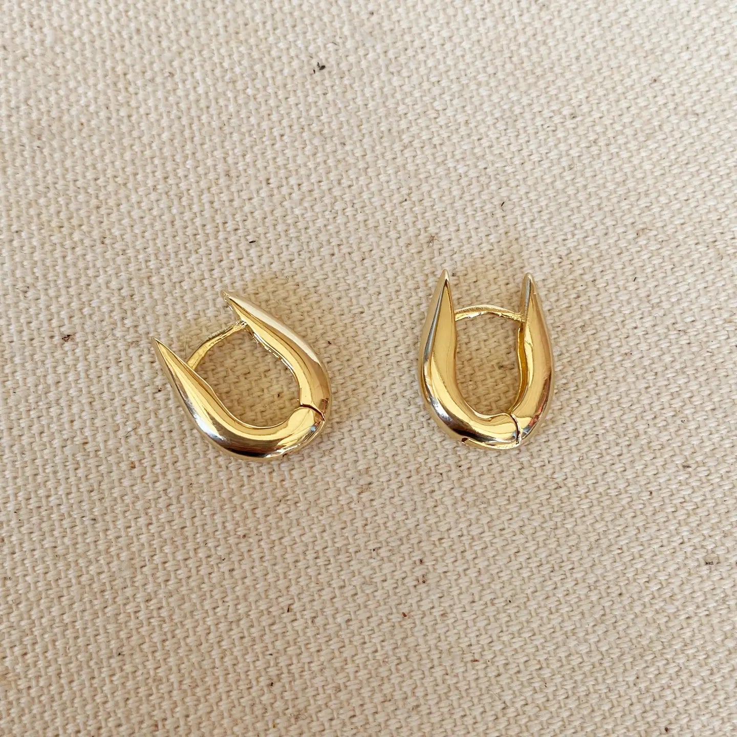 18K Gold Filled - U Shaped Hoop Earrings