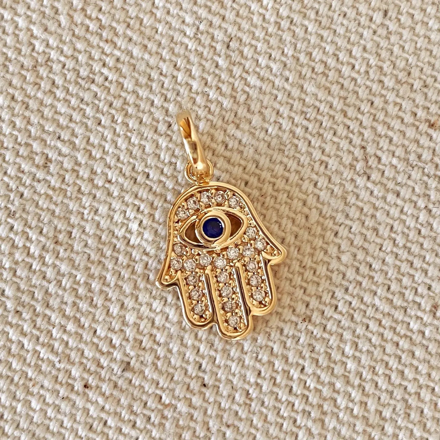 18K Gold Filled - Evil Eye Hamsa Necklace