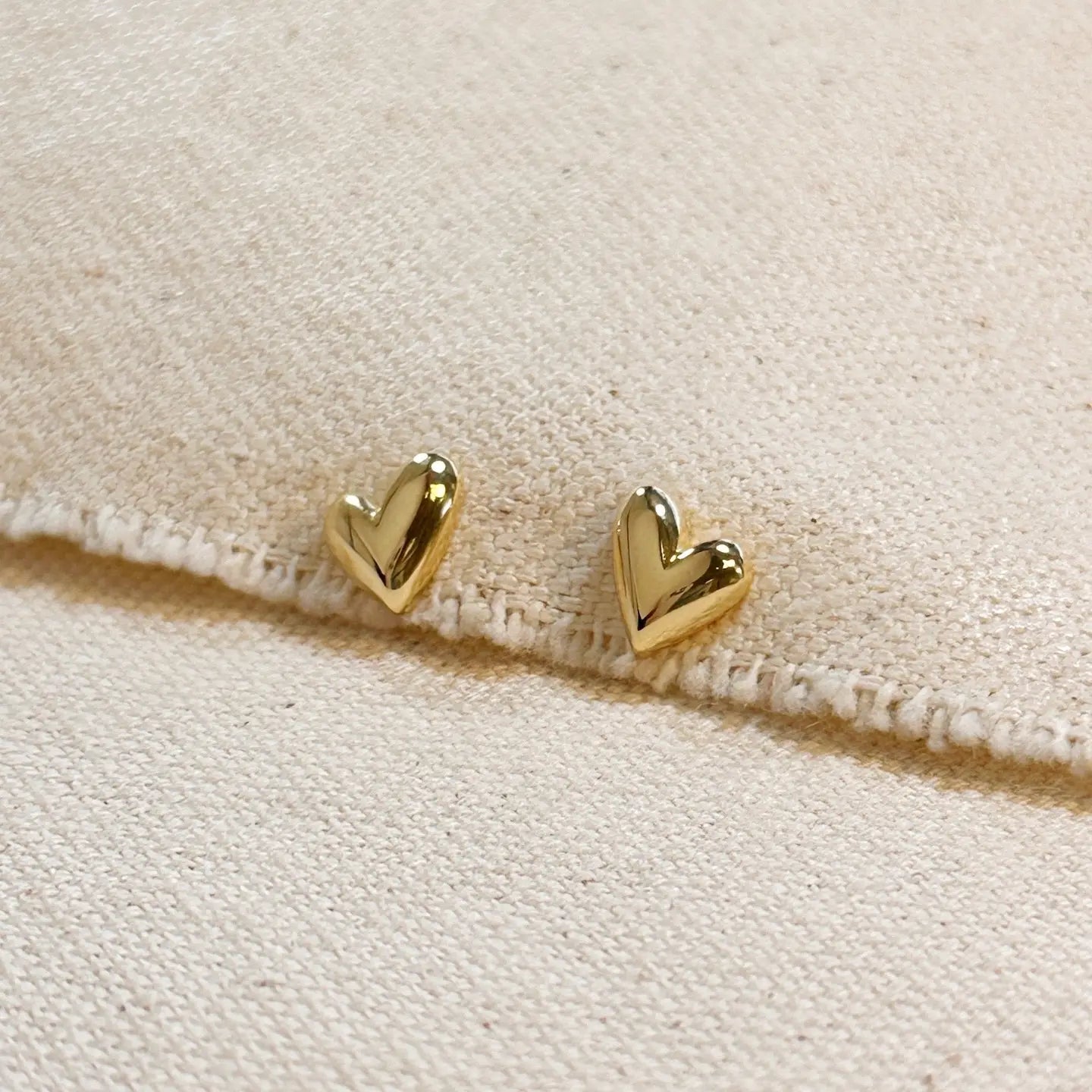 18K Gold Filled - Mini Heart Earrings