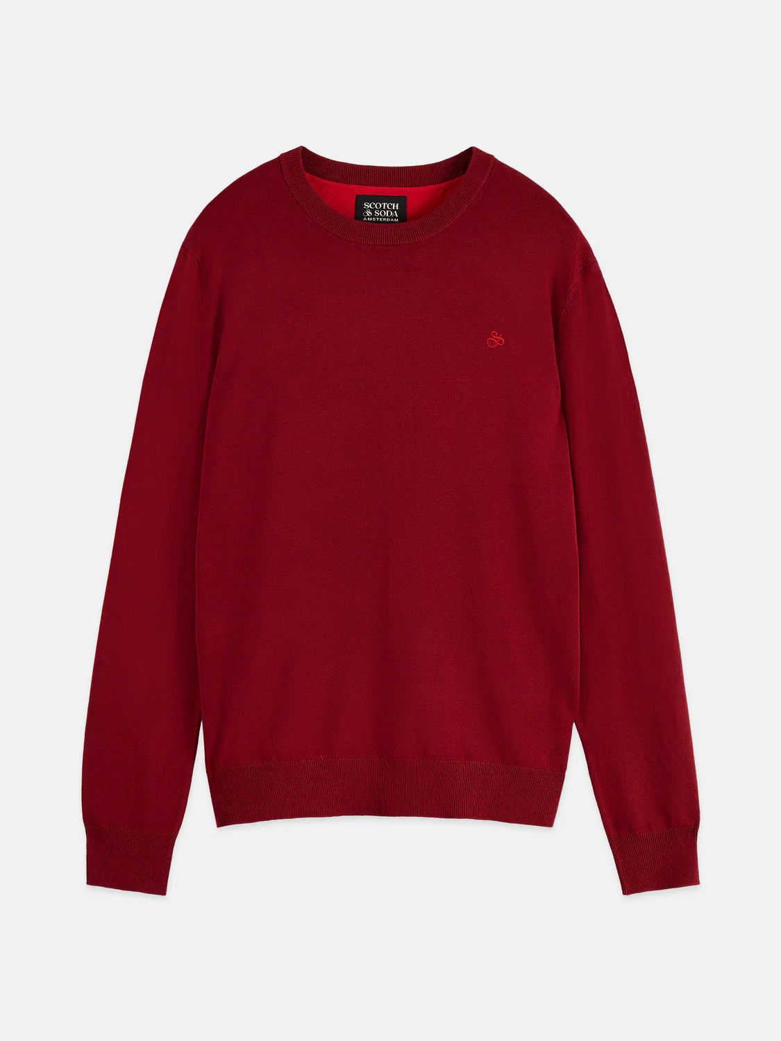 SCOTCH & SODA - Seasonal Core Ecovero Pullover in Biking Red