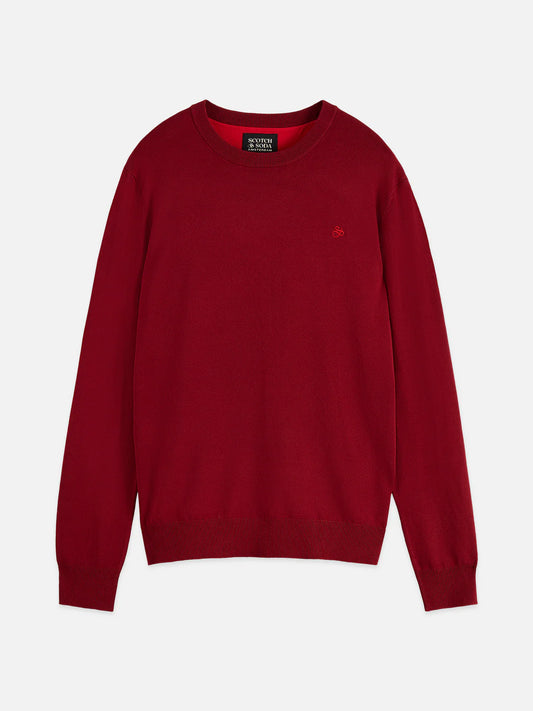 SCOTCH & SODA - Seasonal Core Ecovero Pullover in Biking Red