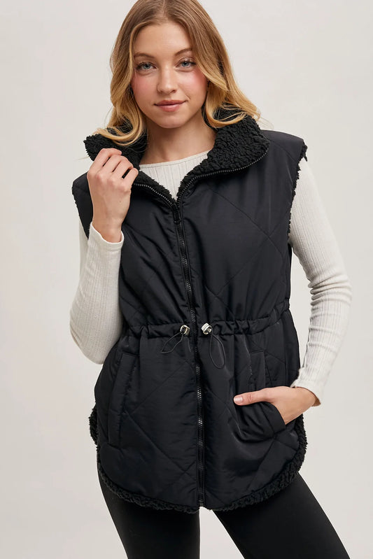 Bluivy - Reversible Puffer & Sherpa Vest