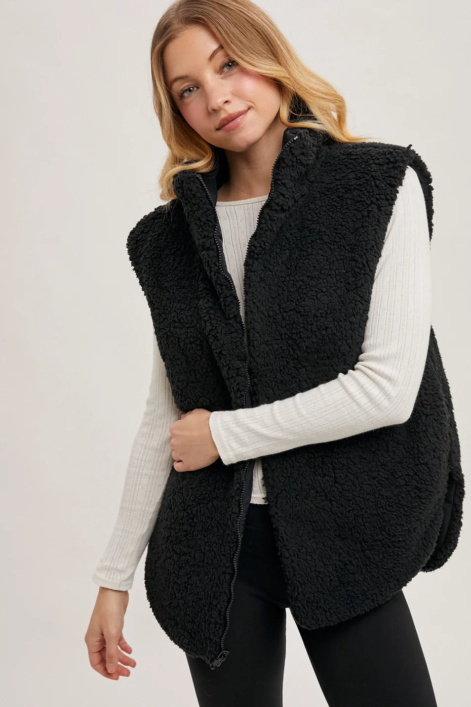 Bluivy - Reversible Puffer & Sherpa Vest