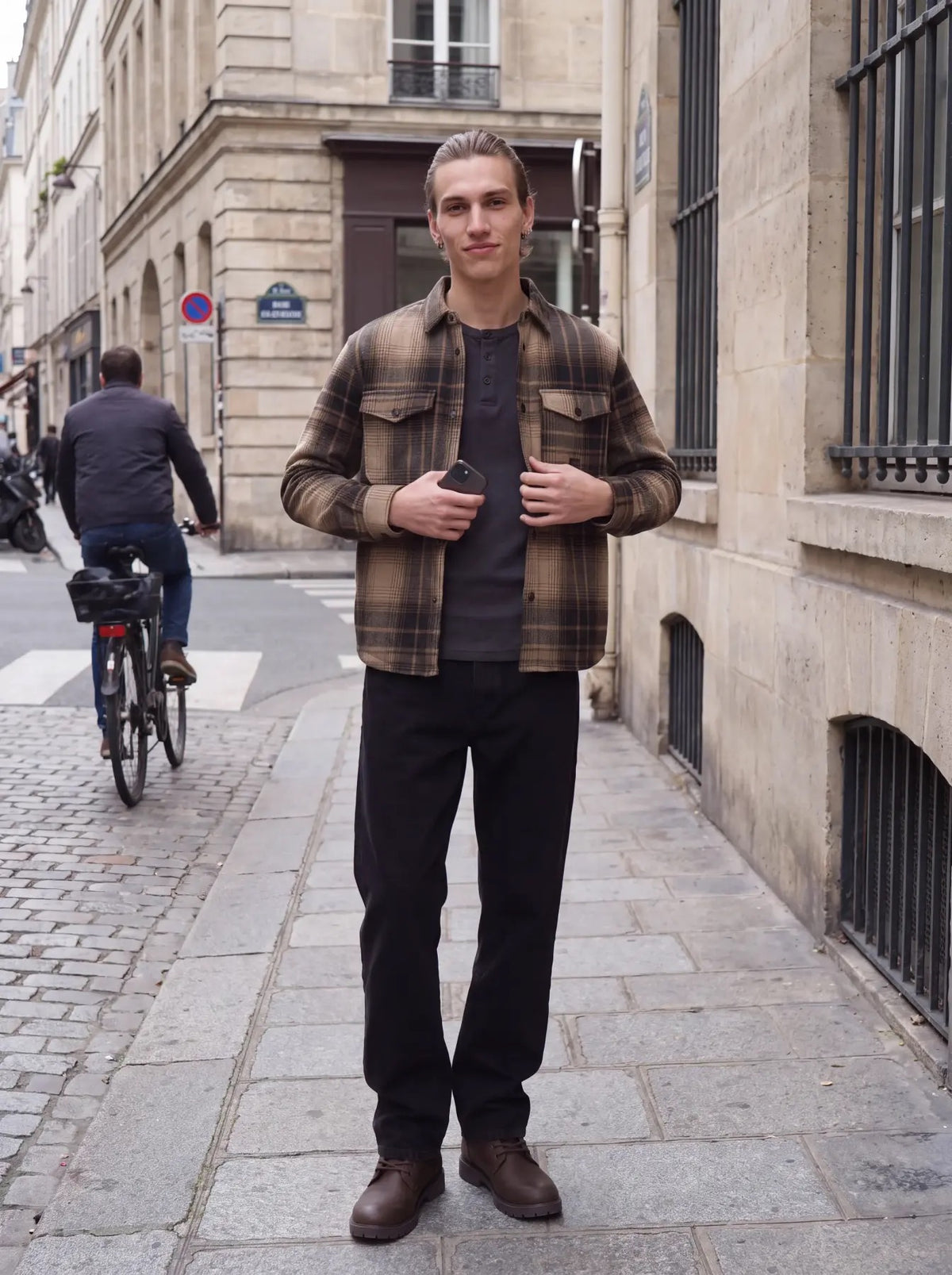 JACK & JONES - Flannel Jacket - Brown Plaid