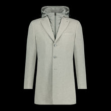 Load image into Gallery viewer, BLUE INDUSTRY - Wool Twill Coat With Removable Hood Inlay
