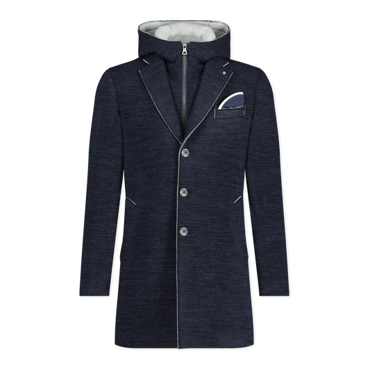 BLUE INDUSTRY - Laser Edge Trench Coat With Removable Hood