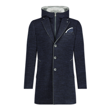 Load image into Gallery viewer, BLUE INDUSTRY - Laser Edge Trench Coat With Removable Hood
