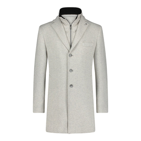 BLUE INDUSTRY - Wool Twill Coat with Removable Hood