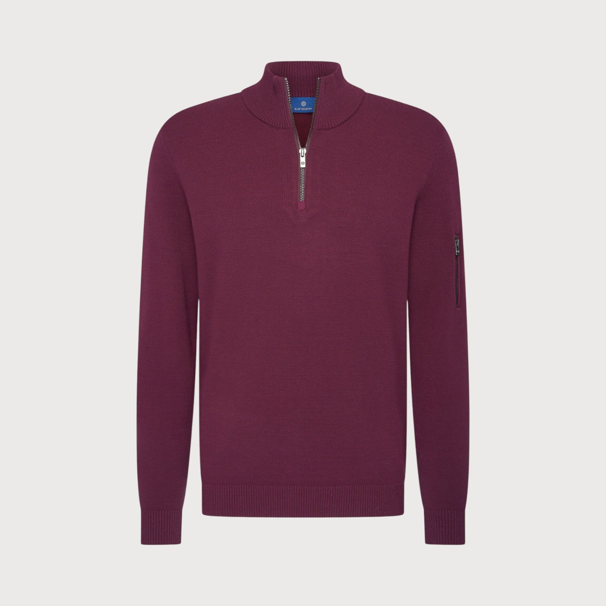 BLUE INDUSTRY - 3/4 Zip Knit Sweater - Wine