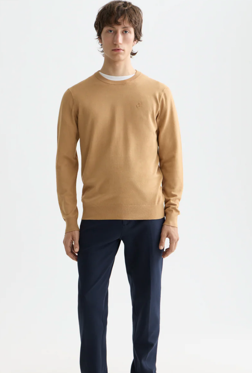 Scotch & Soda - Core - Viscose Pullover Crewneck - Light Camel