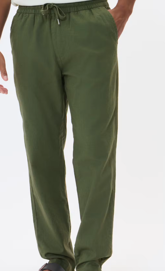 MATINIQUE - Barton Cotton Linen Pant - Olive Green