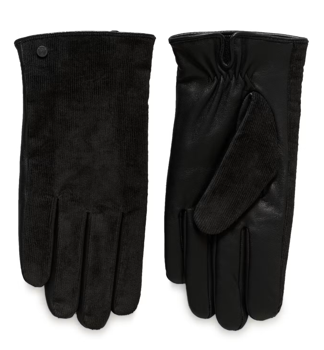 MATINIQUE - Cord Gloves - Black Leather