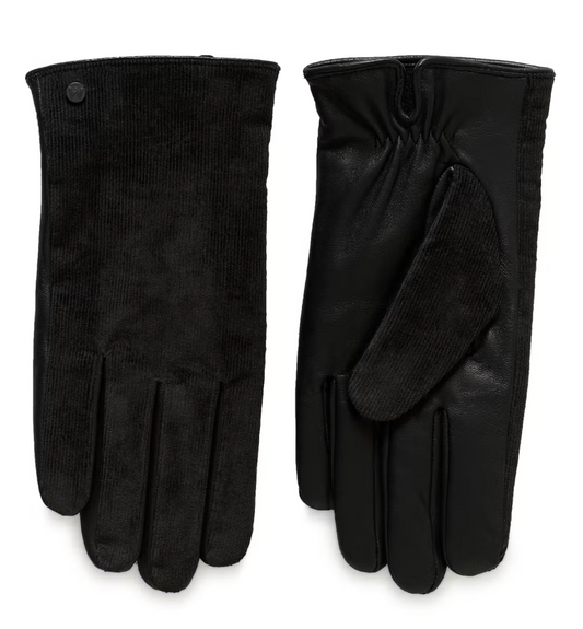 MATINIQUE - Cord Gloves - Black Leather