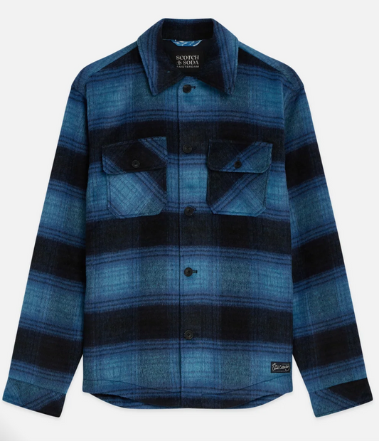 SCOTCH & SODA - Checked Overshirt - Sky Captain Check