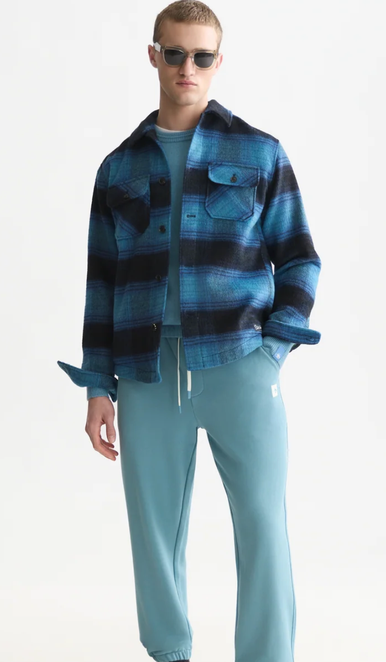SCOTCH & SODA - Checked Overshirt - Sky Captain Check
