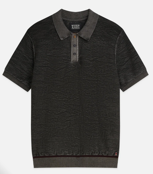 SCOTCH & SODA - Structured Regular-Fit Polo - Meteorite