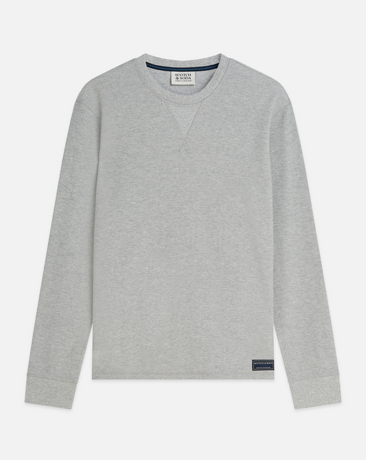 SCOTCH & SODA - Waffle Regular-Fit Long Sleeved T-Shirt - Grey