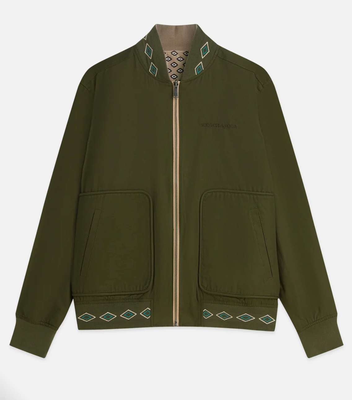SCOTCH & SODA - Reversible Bomber Jacket - Forest Night