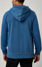 Load image into Gallery viewer, STONE ROSE - Denim Blue Solid Garment Washed Hoodie
